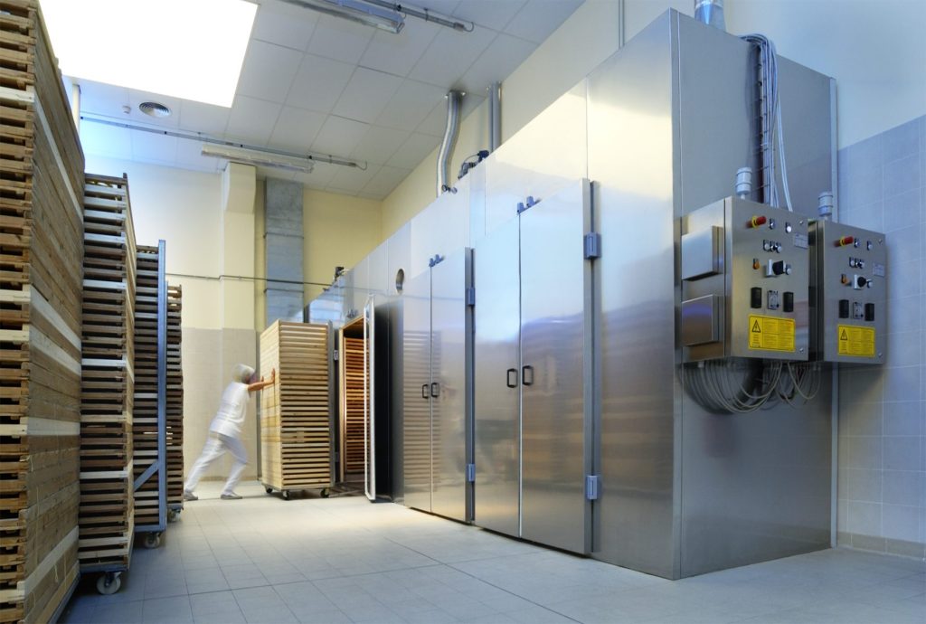 Cold storage room for chilled and frozen products.